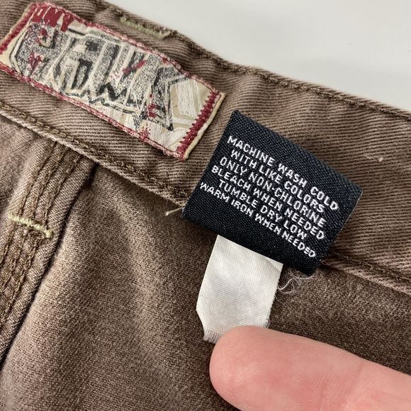 Vintage Tony Hawk Cargo Skater Pants Y2K Size 34x32 Brown Skateboarding Grunge - Picture 13 of 16